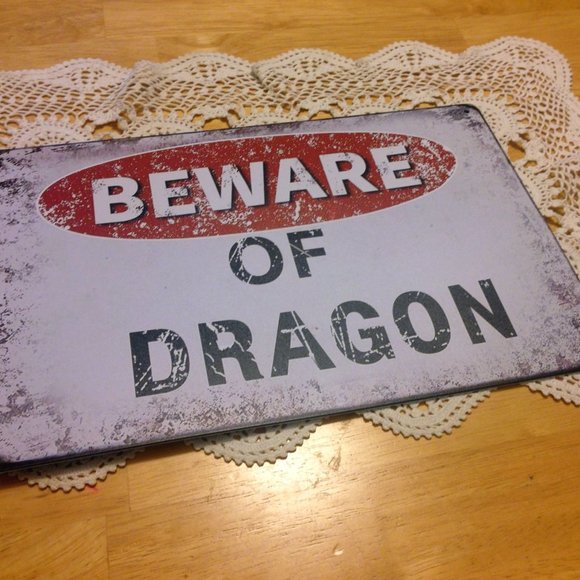 Beware of Dragon Sign, boy's room decor - Picture 1 of 3